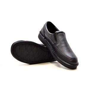 British Walkers Nottingham Men Black & Brown Leather Casual Slip On Shoes Black